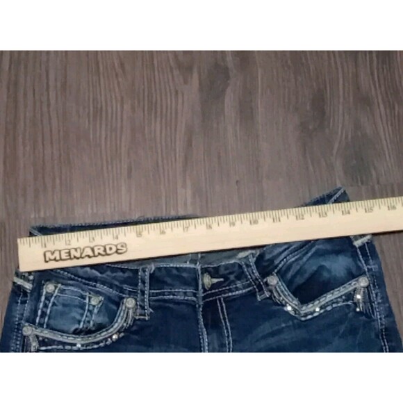Grace In LA Bootcut Jeans Womens Size 30 Blue Bedazzled Embellished Sequin - Picture 12 of 14